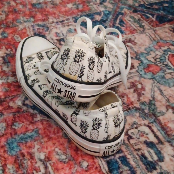 Converse Womens Black and White Pineapple Sneakers - Picture 2 of 6